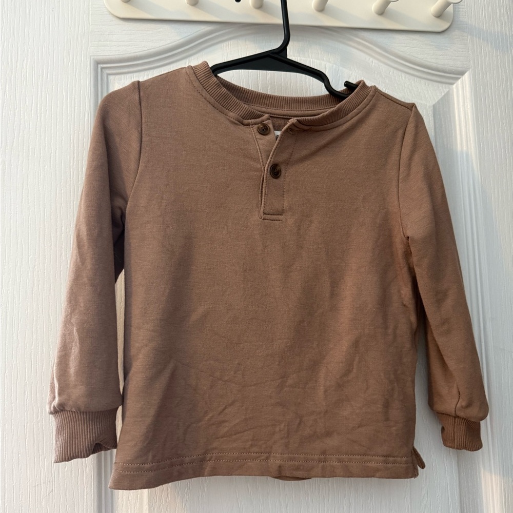 Little Sleepies Brown Long Sleeve Tee Bamboo Size 18-24 Months